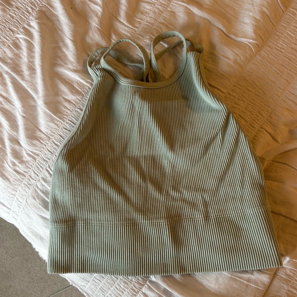 Hollister Green Ribbed Fitted Tank Top
